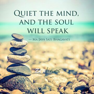 Quiet the mind, and the soul will speak